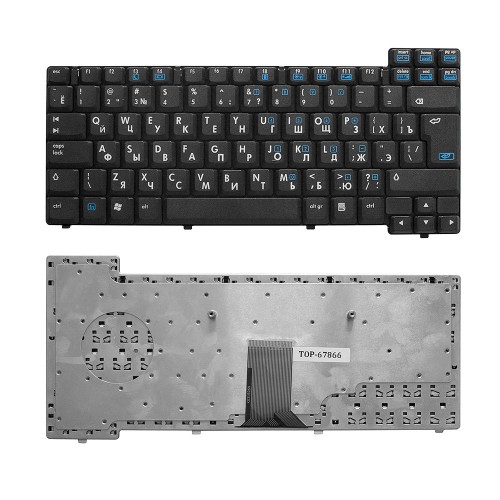 Клавиатура для ноутбука HP Compaq 6720t, nc6100, nc6110, nc6120, nc6130 Series. Г-образный Enter. Черная без рамки. PN: NSK-C6A0R.