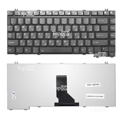 Клавиатура для ноутбука Toshiba Satellite Pro A10, A30, A60, Qosmio E10, E15, F10, F15, F20 Series. Г-образны Enter. Черная, без рамки. PN: NSK-T440R.