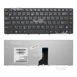 Клавиатура для ноутбука Asus K43, K42, X42, UL30, UL80 Series. Плоский Enter. Черная, с черной рамкой. PN: NSK-UC301.