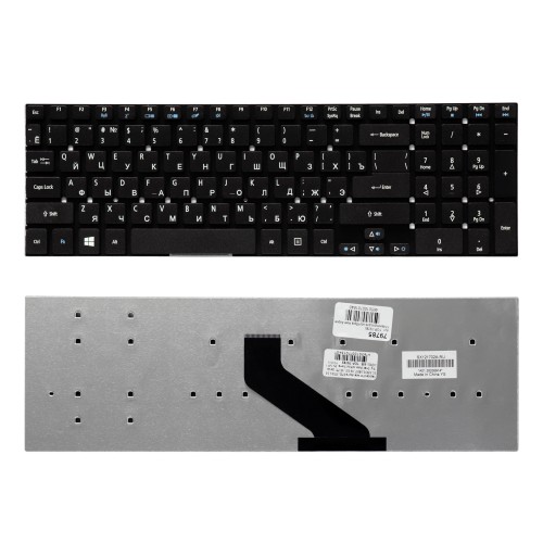 Клавиатура для ноутбука Acer Aspire V3, V3-551, V3-771, 5830T, 5755G Series. Г-образный Enter. Черная, без рамки. PN: MP-10K33SU-698.
