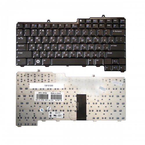 Клавиатура для ноутбука Dell Inspiron 1501, 9400, 630M Series. Плоский Enter. Черная, с черной рамкой. С подсветкой. PN: NSK-D5A0R.