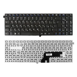 Клавиатура для ноутбука DNS Clevo W5500, W550EU, W550EU1, W540SU1 Series. Г-образный Enter. Черная, без рамки. PN: MP-12C96GB-430W.