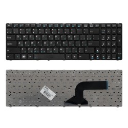 Клавиатура для ноутбука Asus A52, G51, K52 Series. Плоский Enter. Черная, с черной рамкой. PN: NSK-UM0SU.