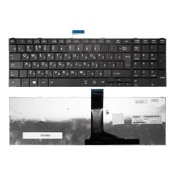 Клавиатура для ноутбука Toshiba C850, L850, P850 Series. Г-образный Enter. Черная, без рамки. PN: MP-11B56SU-528.