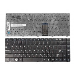 Клавиатура для ноутбука Samsung R418, R420, RV408 Series. Плоский Enter. Черная, без рамки. PN: BA59-02490C.