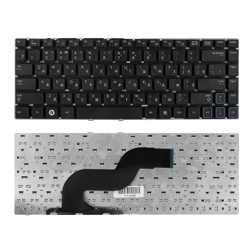 Клавиатура для ноутбука Samsung RC410, RV415, RV420 Series. Плоский Enter. Черная, без рамки. PN: BA59-02939C.