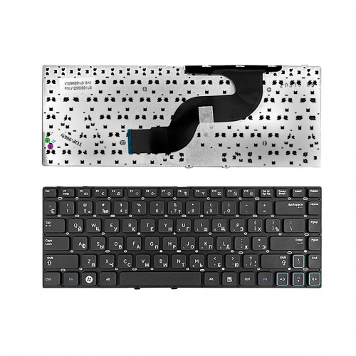 Клавиатура для ноутбука Samsung RC410, RV415, RV420 Series. Плоский Enter. Черная, без рамки. PN: BA59-02939C