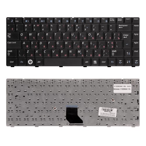 Клавиатура для ноутбука Samsung R513, R515, R518, R520, R522 Series. Г-образный Enter. Черная, без рамки. PN: BA59-02486J, CNBA5902486DBIL.