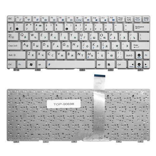 Клавиатура для ноутбука Asus Eee PC 1011PX, 1015, TF101 Series. Плоский Enter. Белая, без рамки. PN: V103646OS1.