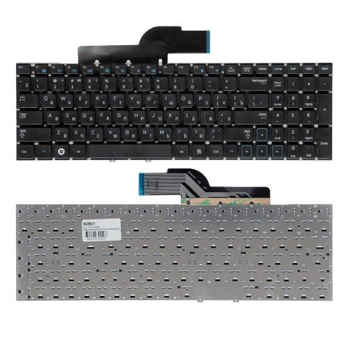 Клавиатура для ноутбука Samsung NP300V5A, NP300E5A, NP300E5C, NP305V5A, NP300E5X Series. Плоский Enter. Черная, без рамки. PN: 9Z.N5QSN.10R