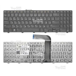 Клавиатура для ноутбука Dell Inspiron N5110, M5110, M511R Series. Г-образный Enter. Черная, с черной рамкой. PN: NSK-DY0SW.
