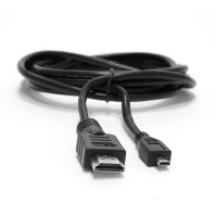 Кабель HDMI-micro -> HDMI для передачи цифрового аудио и видео сигнала высокого качества с GoPro Hero 3, 3 Plus, 4 на TV. Длина 1,5 м. Черный.