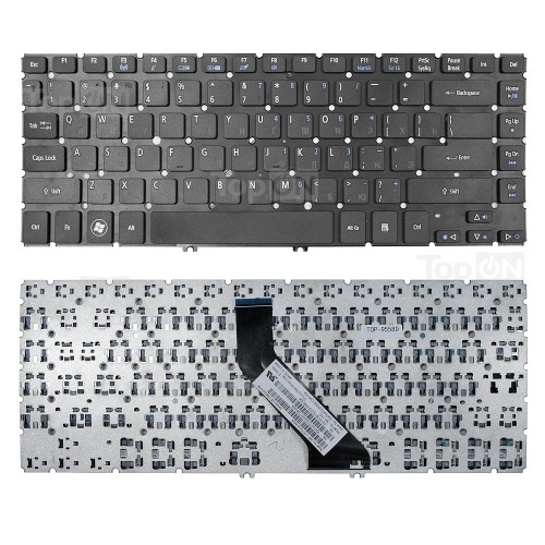 Клавиатура для ноутбука Acer Aspire V5-431, V5-471, M3-481 Series. Г-образный Enter. Черная без рамки. PN: NSK-R24SW 0R.