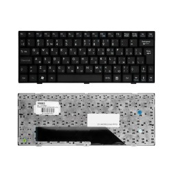Клавиатура для ноутбука MSI U135, U135DX, U160, U160DX, U160DXH, U160MX Series. Г-образный Enter. Черная, с черной рамкой. PN: V103622CK1.