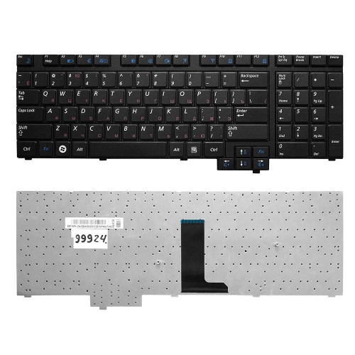 Клавиатура для ноутбука Samsung R718, R720, R728, R730, E272, E372, M730 Series. Плоский Enter. Черная, без рамки. PN: BA59-02531D, CNBA5902531CBIL.
