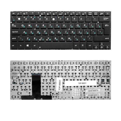 Клавиатура для ноутбука Asus UX31A, UX32, U38D Series. Г-образный Enter. Черная, без рамки. PN: PK130SQ415S.