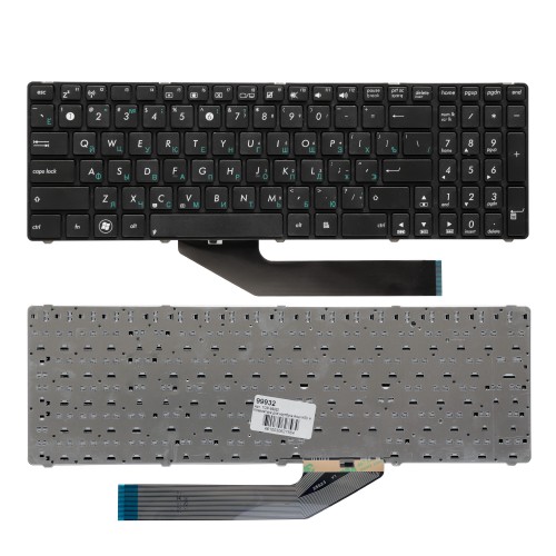 Клавиатура для ноутбука Asus K50, K60, K70 Series. Плоский Enter. Черная, с рамкой. PN: V090562BK1.