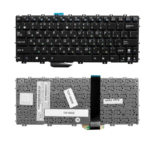 Клавиатура для ноутбука Asus Eee PC 1011, 1015, 1016P Series. Плоский Enter. Черная, без рамки. PN: 0KNA-292RU02.