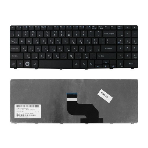 Клавиатура для ноутбука Acer Aspire 5516, 5517, 5332, 5532, 5732 Series. Плоский Enter. Черная, без рамки. PN: MP-08G63SU-698